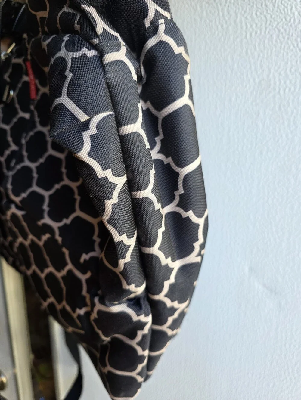 Skip Hop Black Geometric Polka Dot Gorpcore Travel Diaper Messenger Tote Bag